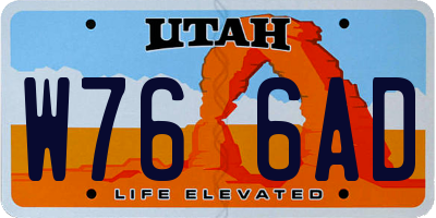 UT license plate W766AD