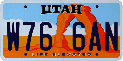UT license plate W766AN