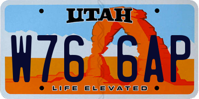 UT license plate W766AP