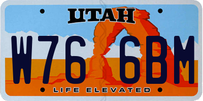 UT license plate W766BM
