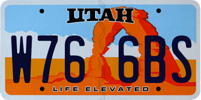 UT license plate W766BS