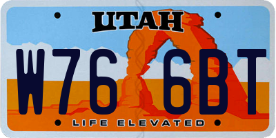UT license plate W766BT