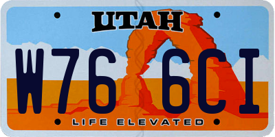UT license plate W766CI