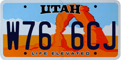 UT license plate W766CJ