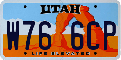 UT license plate W766CP