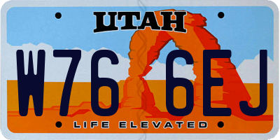 UT license plate W766EJ
