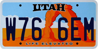 UT license plate W766EM