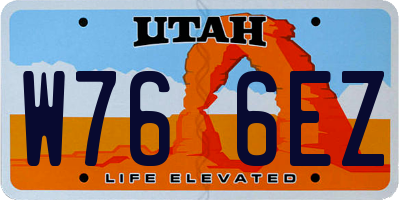 UT license plate W766EZ