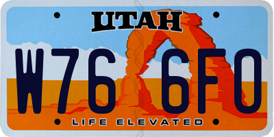 UT license plate W766FO