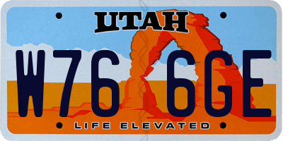 UT license plate W766GE