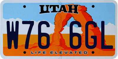 UT license plate W766GL