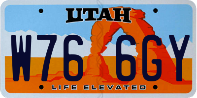 UT license plate W766GY