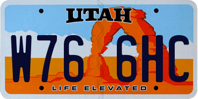 UT license plate W766HC