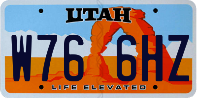 UT license plate W766HZ