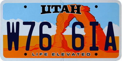 UT license plate W766IA