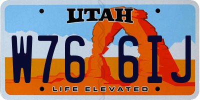 UT license plate W766IJ