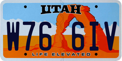 UT license plate W766IV