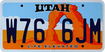 UT license plate W766JM