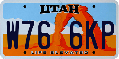UT license plate W766KP