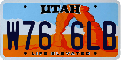 UT license plate W766LB