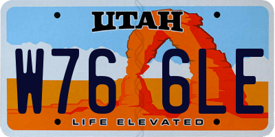 UT license plate W766LE