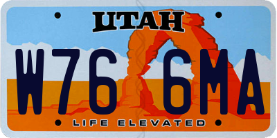 UT license plate W766MA