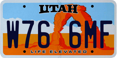 UT license plate W766MF