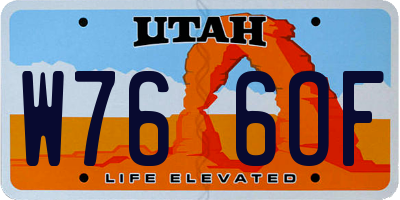 UT license plate W766OF
