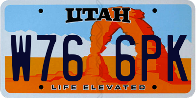 UT license plate W766PK