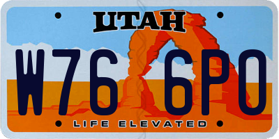 UT license plate W766PO