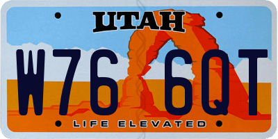 UT license plate W766QT