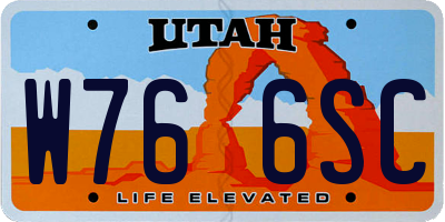 UT license plate W766SC