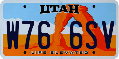 UT license plate W766SV