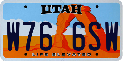 UT license plate W766SW