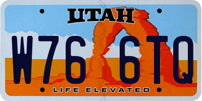 UT license plate W766TQ