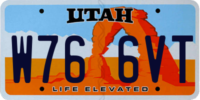 UT license plate W766VT