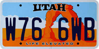 UT license plate W766WB