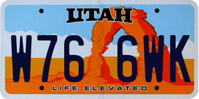 UT license plate W766WK