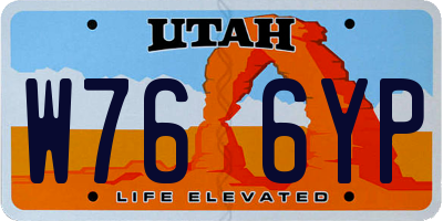 UT license plate W766YP