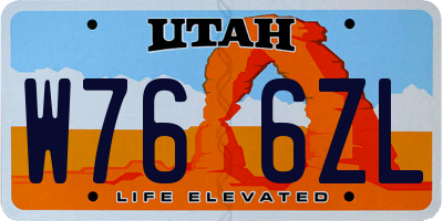 UT license plate W766ZL