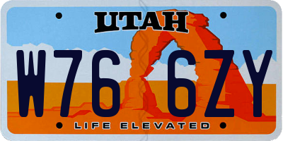 UT license plate W766ZY