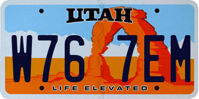 UT license plate W767EM
