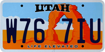 UT license plate W767IU