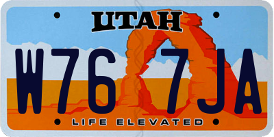 UT license plate W767JA