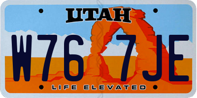 UT license plate W767JE