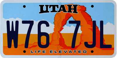 UT license plate W767JL