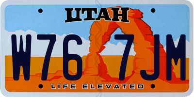UT license plate W767JM