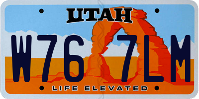 UT license plate W767LM