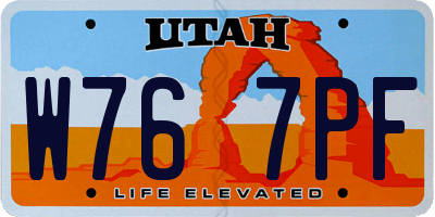 UT license plate W767PF