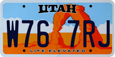 UT license plate W767RJ